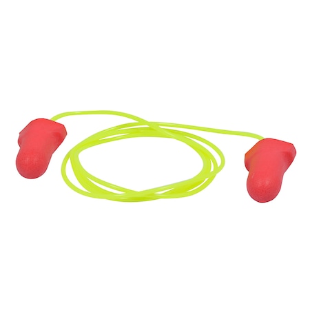Urrea Corded Ear Plugs, Contoured-T Shape, Red USTO3